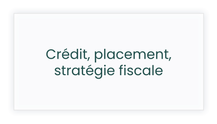 Crédit, placement, stratégie fiscale