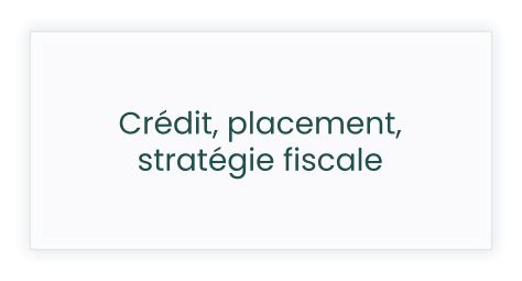 Crédit, placement, stratégie fiscale